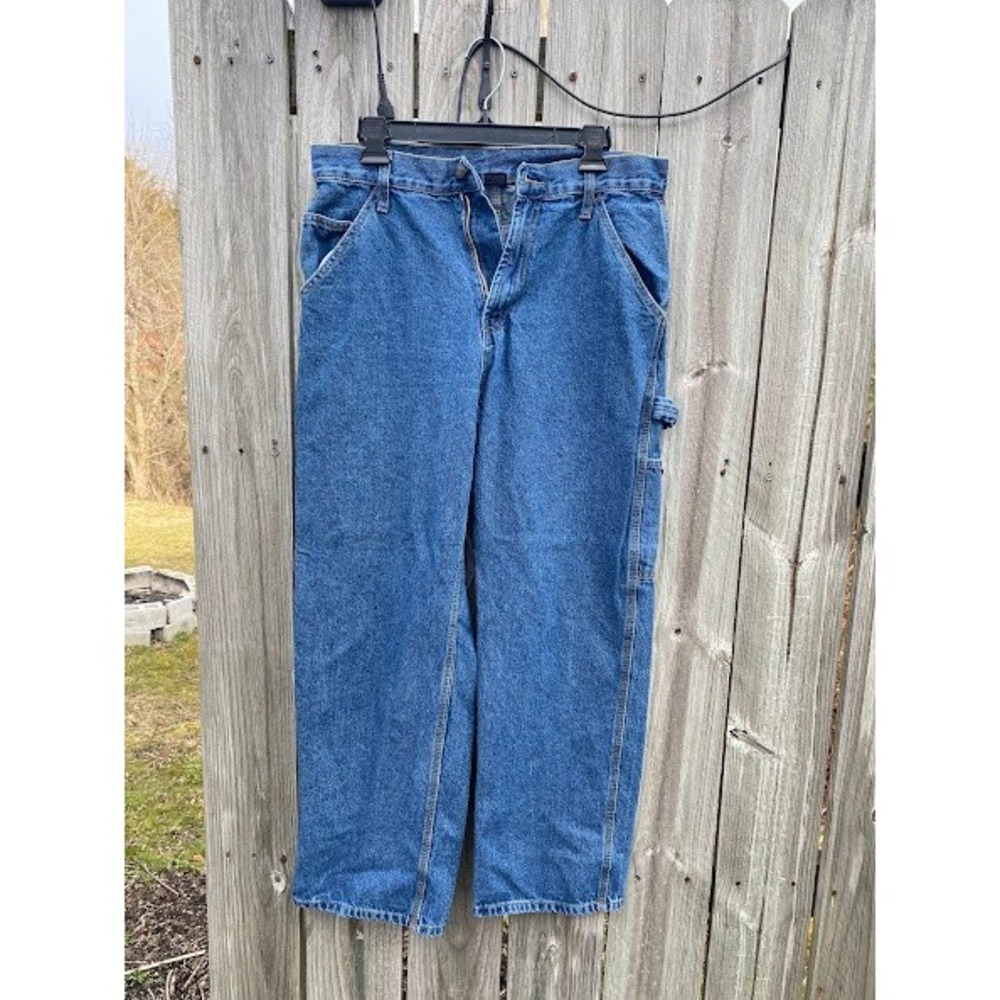 Rural King Mens Blue‎ Denim Carpenter Jeans Utility Workwear Pants Medium Wash